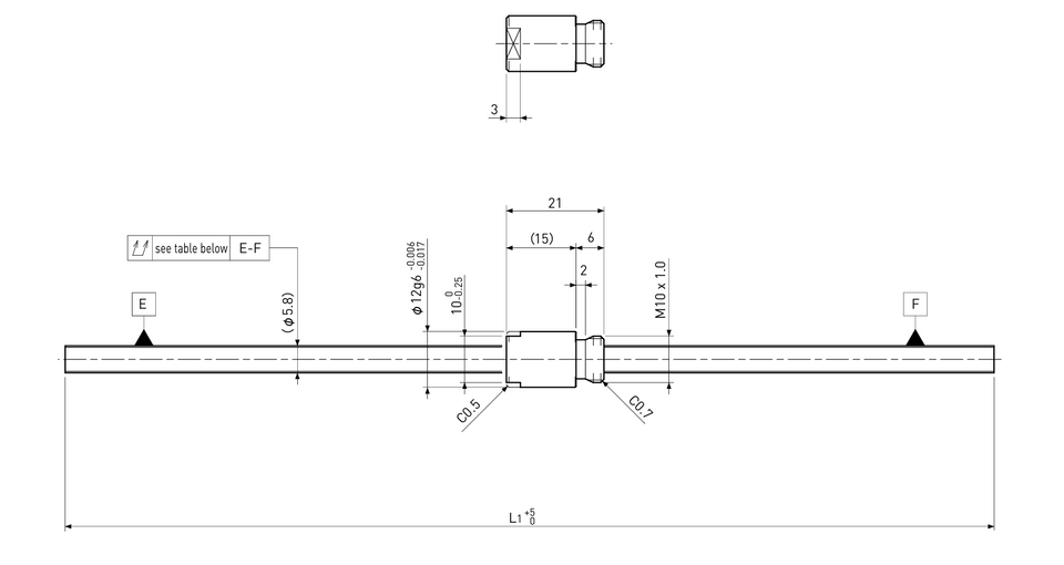 Ball screw technical drawing