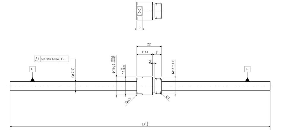 Ball screw technical drawing