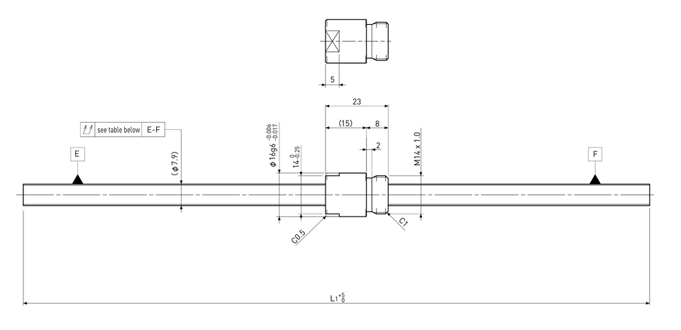 Ball screw technical drawing